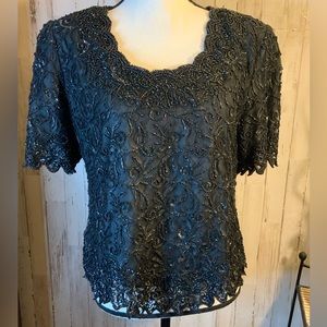 Brilliante by J.A. Beaded top. Size PXL